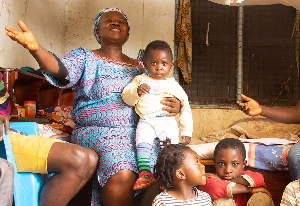 woman and children at home in Cameroon