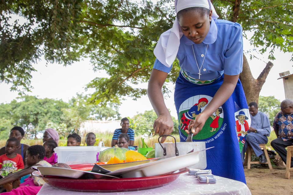 Zambia cooking demonstration