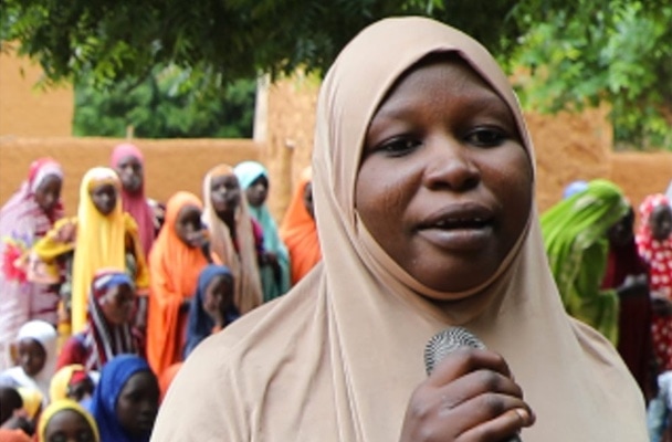 Nigerian woman giving presentation