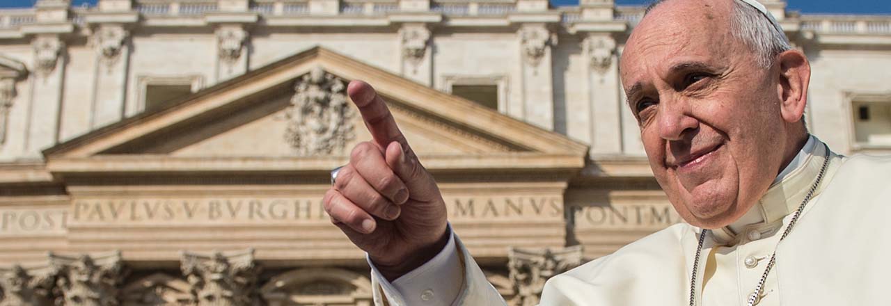 Pope Francis pointing