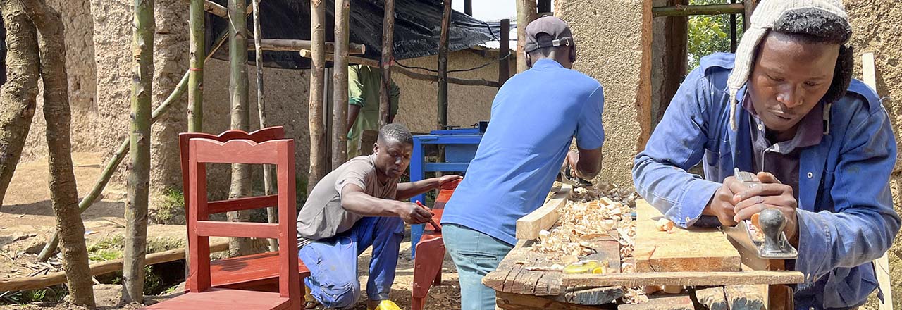Rwanda carpenters at work outside