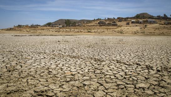 dry reservoir in the Tigray region of Ethiopia
