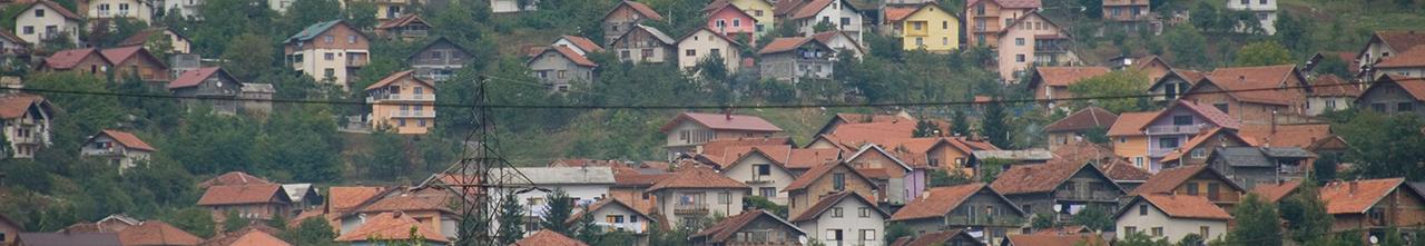 Houses on a hill in Bosnia and Herzegovina