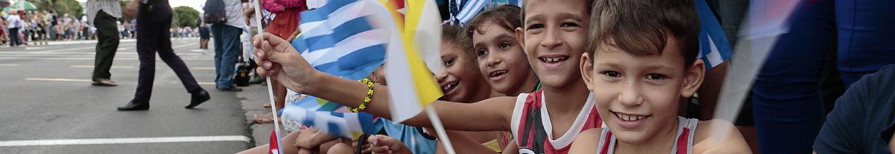 Children at parade in Cuba