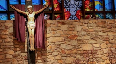A statue of Jesus on the Cross