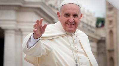 Pope Francis waving to camera