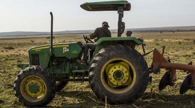 farmer on tractor