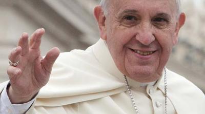 Pope Francis waving