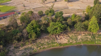 arial photo of remote school in Laos