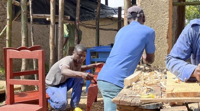 Rwanda carpenters at work outside