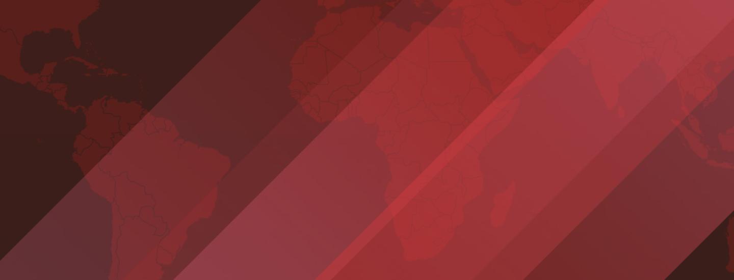 A red map graphic with transparent diagonal graphics overlayed