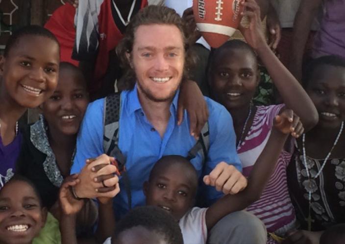 CRS intern with children