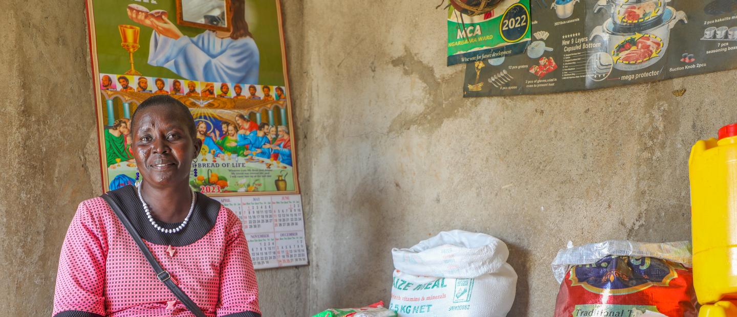 woman tending her market shop