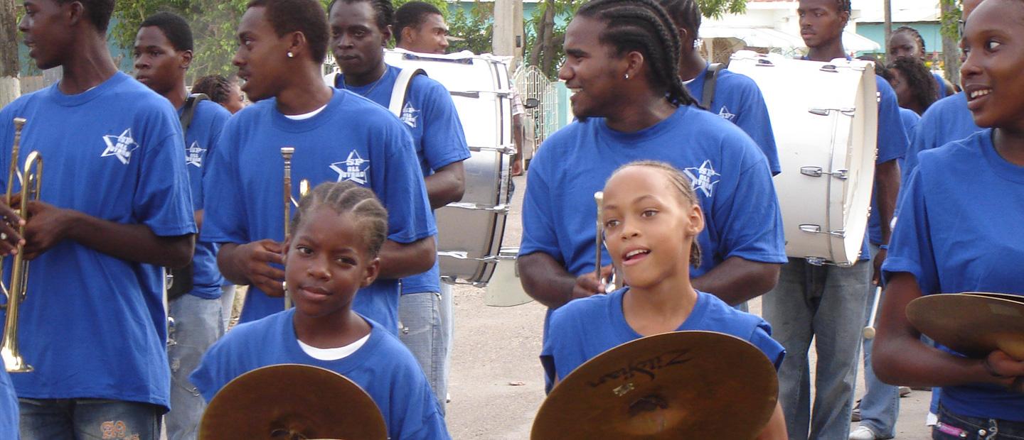 Children in a band.