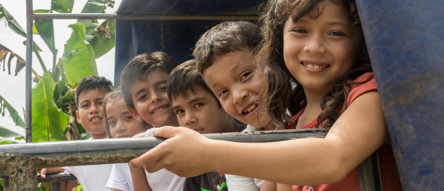 A group of smiling children.