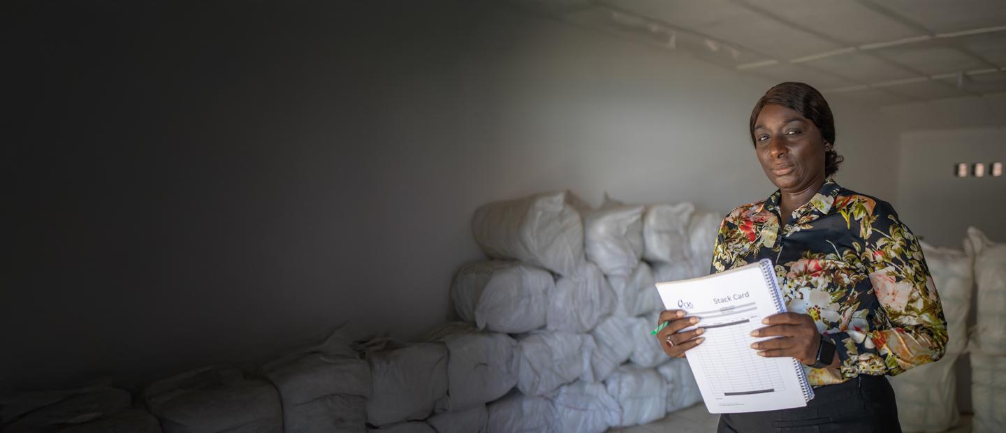 woman in warehouse