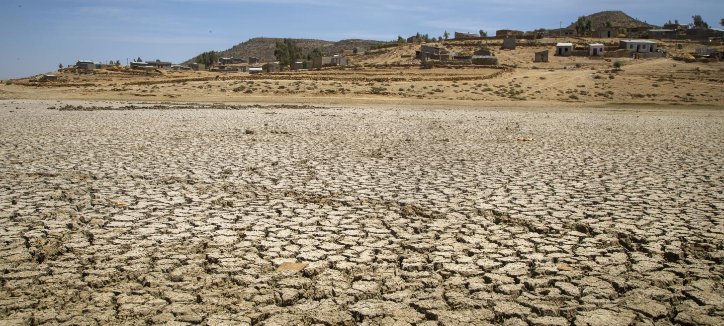 dry reservoir in the Tigray region of Ethiopia