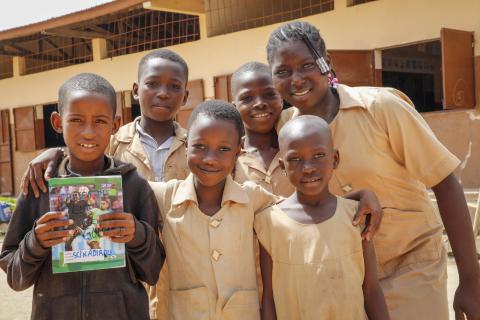 The hygiene club meets at the Gourou public primary school in northeastern Benin.