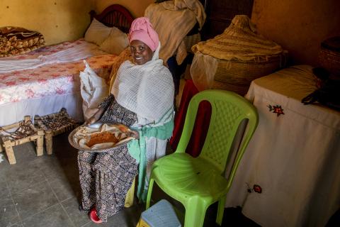 Sesen Kiros Woldetekle, at home near Mekelle city in Ethiopia.