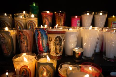 candles used on All Souls Day and Día de los Muertos