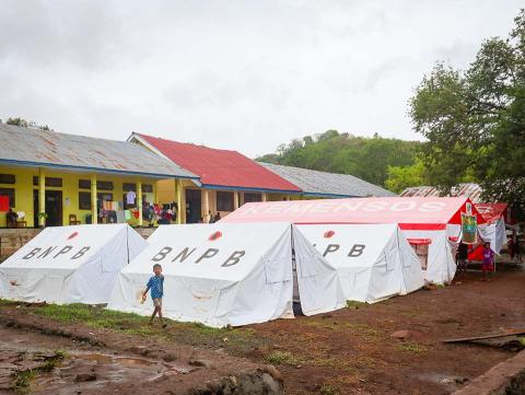 A camp of tents.