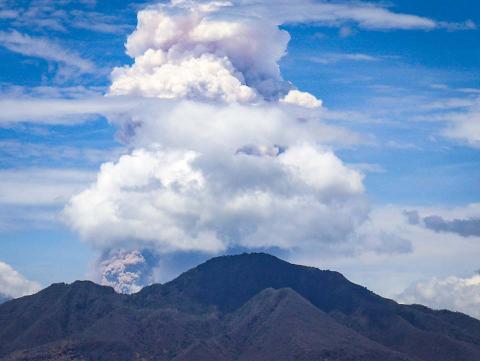 A mountain eruption.