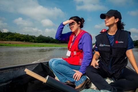 Women on a boat.