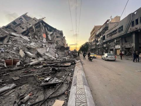 Houses in rubble