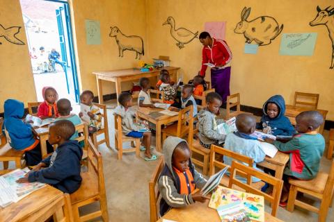 Children in a classroom.