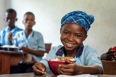 Children eating at school.