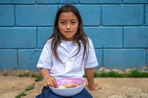 Girl with rice bowl
