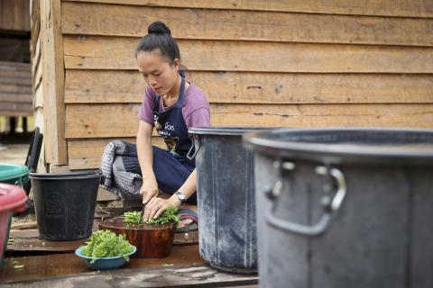 woman preparing food