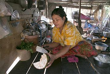 A nutritious diet is essential to tuberculosis treatment. Although the family only earns a few dollars per day, they have prioritized buying ingredients that offer as much nutrition as possible.