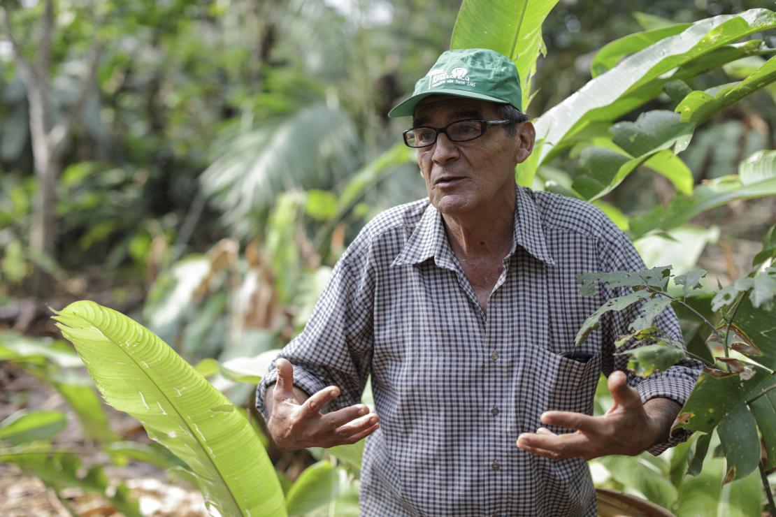 For the last 30 years, Victor Zambrano has reforested land, planting more than 120 species of trees in about an 84-acre area in Peru. Photo by Oscar Leiva/Silverlight for CRS