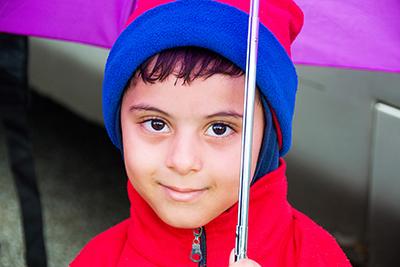 This boy arrived in Kanjiza by bus. He and his family stopped at Vasariste before continuing on to Hungary. Photo by Kira Horvath for CRS