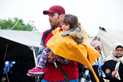 For many refugees, the flight to Europe is a last resort. The war in Syria has killed as many as 250,000 Syrians and uprooted 11 million people—half the country’s population. Photo by Kira Horvath for CRS    