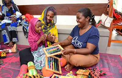 THRIVE constructed 45 early childhood development spaces. During THRIVE’s final year, 8,071 children visited one of Kenya’s centers and 2,134 children were attending in Tanzania at least once per month. Photo by Philip Laubner/CRS