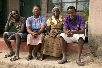 Drought has stunted the livelihoods of people like Fortunate Maangla, second from left, who relies on farming for her income. Fortunate’s youngest son had to drop out of school when she could no longer afford the school fees. Photo by Nancy McNally/CRS