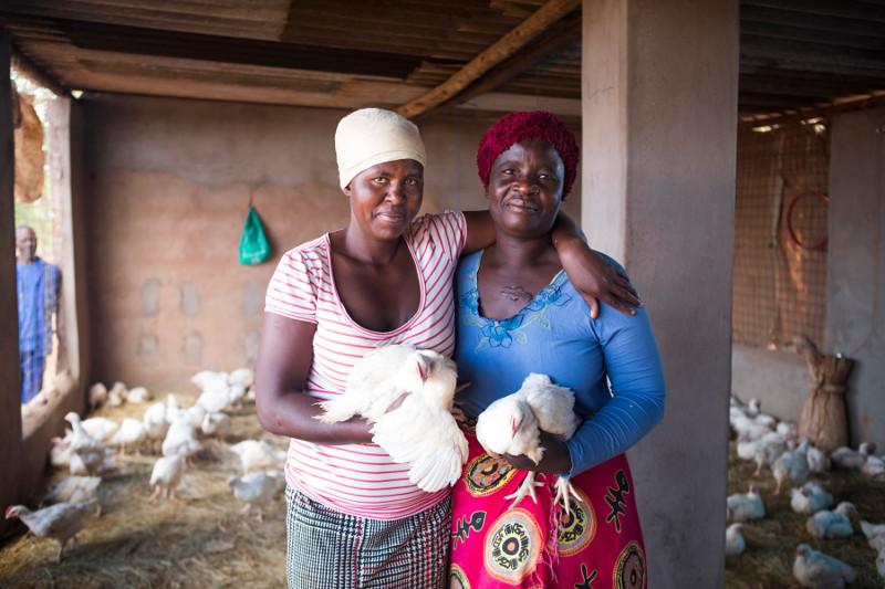 These women are part of a group raising chickens. Chickens can survive during drought. Photo by Elie Gardner for CRS