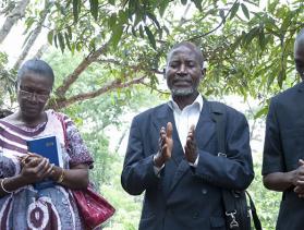 Leaders in the Central African Republic pray. Photo by Caitanne Tijerina