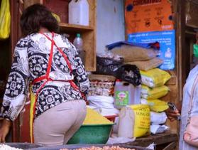 women at a store in Cameroon