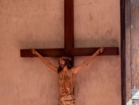 A closeup image of a crucifix