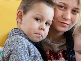 mother and child sheltered in Poland