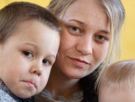 Ukraine mother and children