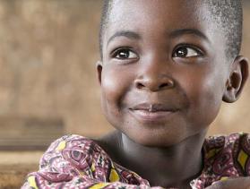 young girl smiling in Central African Republic