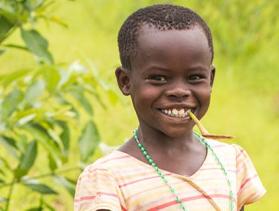Young girl smiling in Uganda