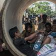 myanmar refugees shelter in culverts in Bangladesh