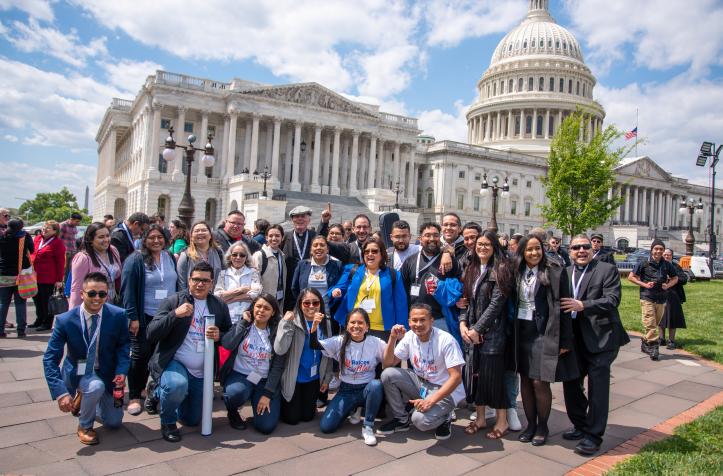 Group of people in front of American Capitol Building