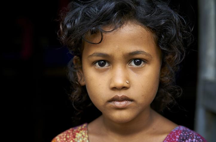 A girl looking directly at the camera