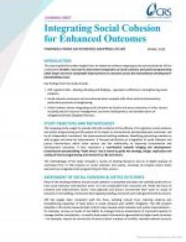 Integrating Social Cohesion for Enhanced Outcomes